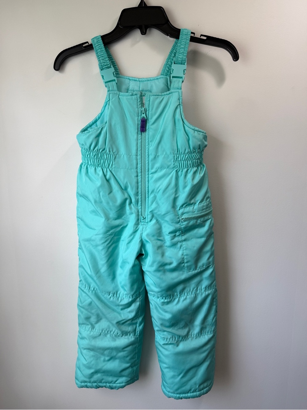 Kids Teal Blue Snow Bib Overalls - Insulated Winter Pants Little Girls size 4
